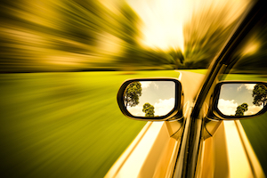 Car Sideview Mirror Reflection